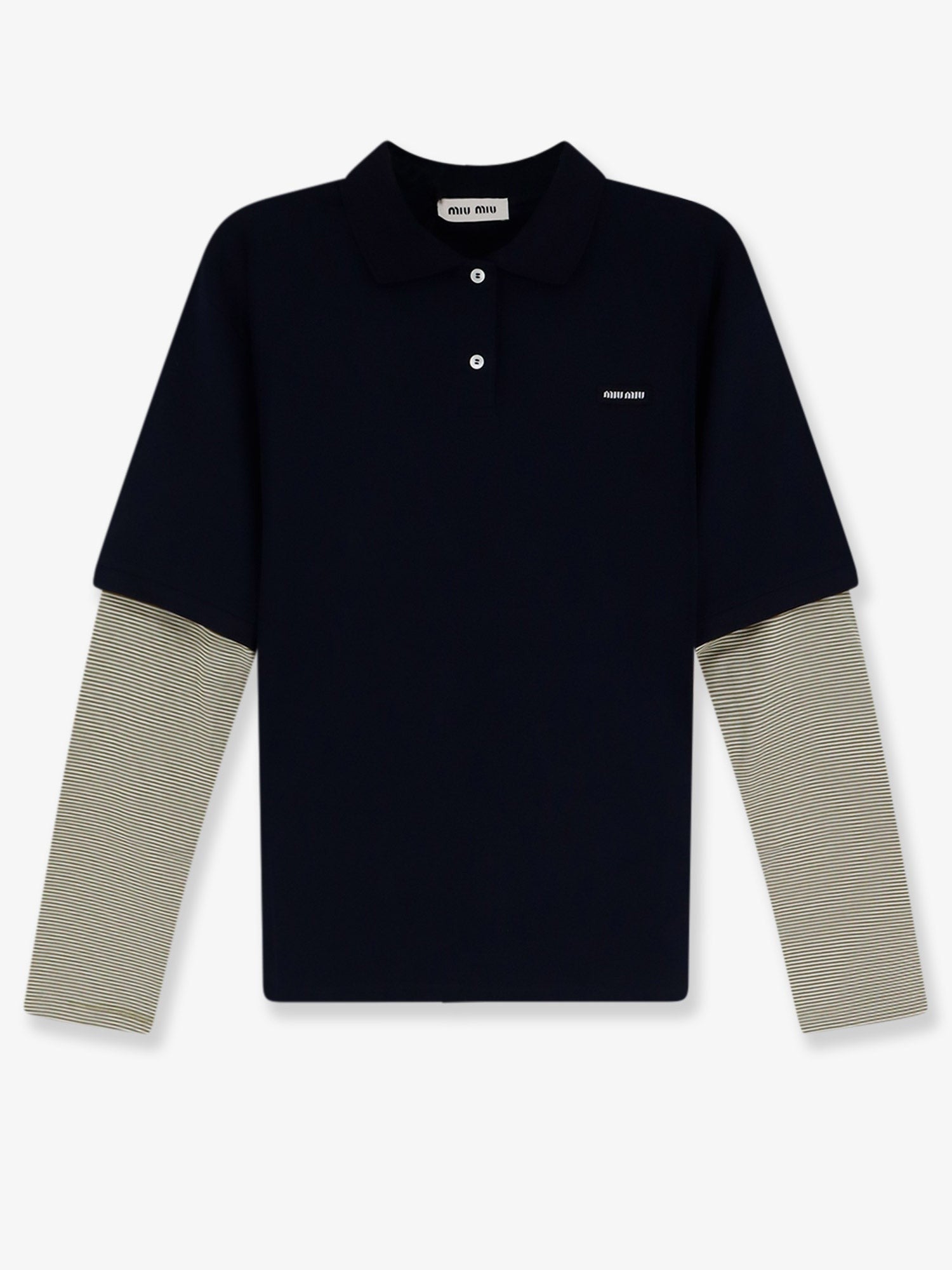 Miu Miu - Cotton polo shirt with front embroidered logo