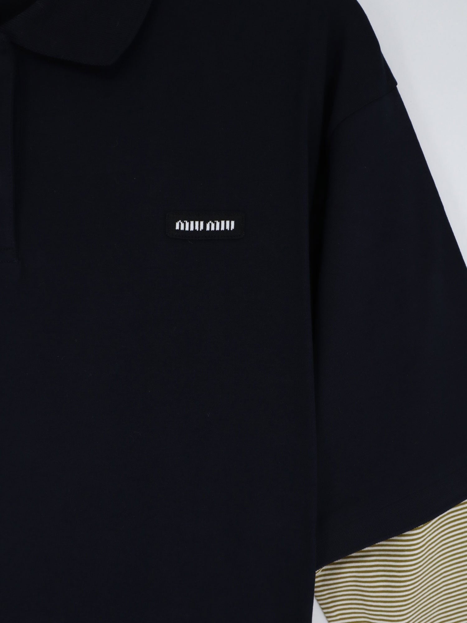 Miu Miu - Cotton polo shirt with front embroidered logo
