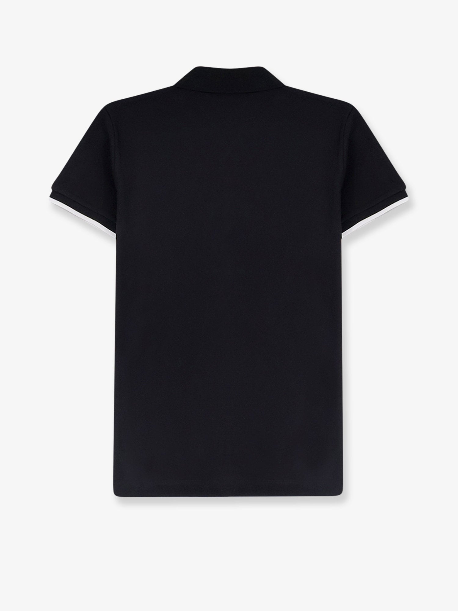 Moncler - Cotton polo shirt with logo patch
