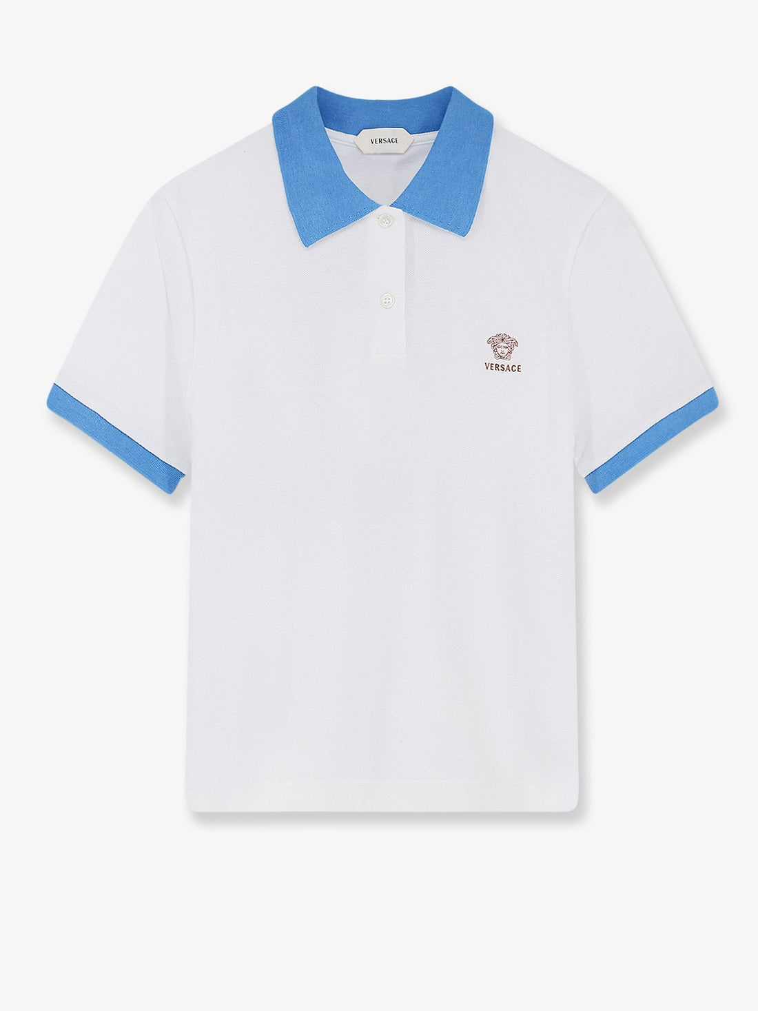 Versace Cotton polo shirt with Medusa embroidery