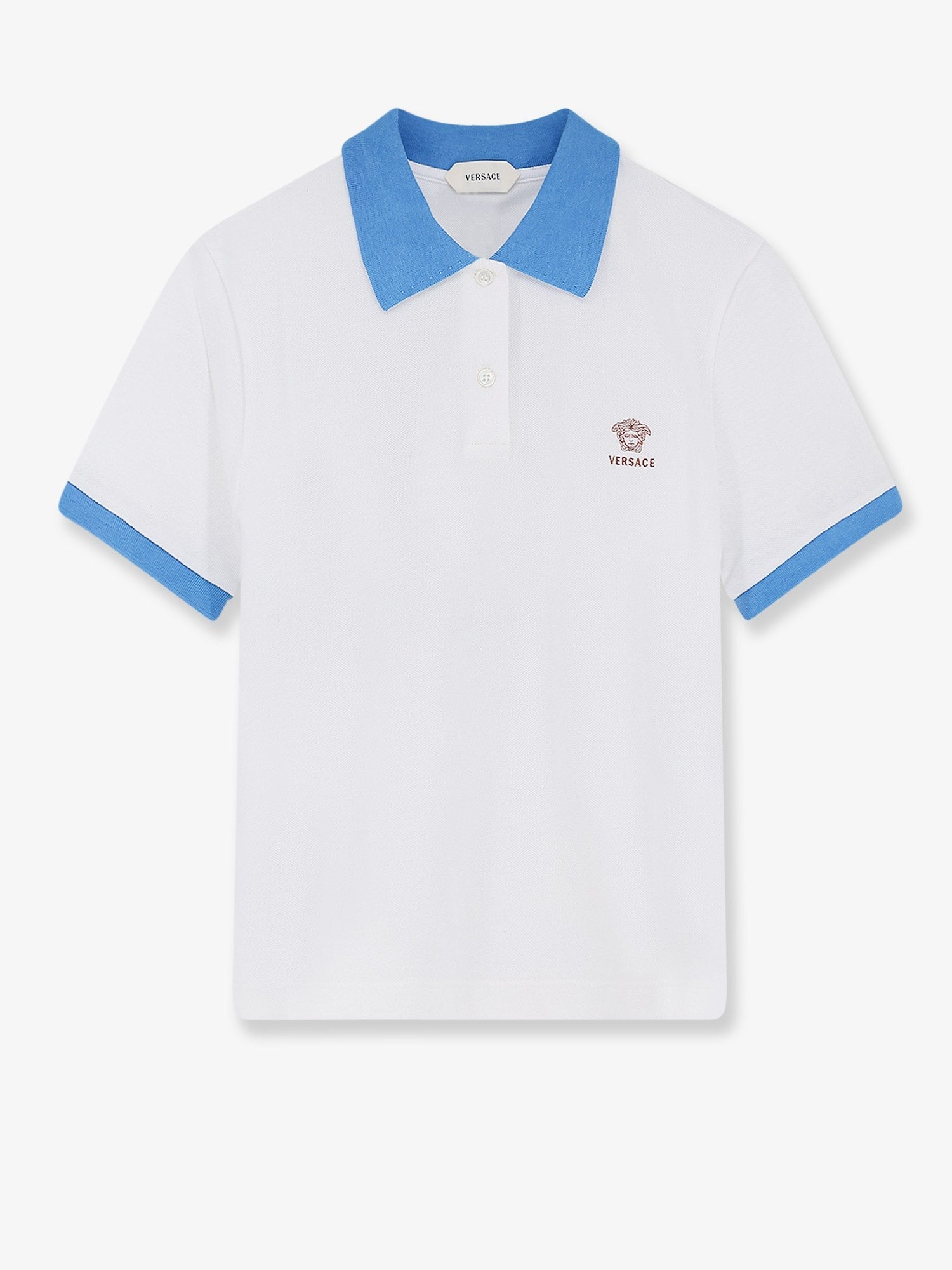 Versace Cotton polo shirt with Medusa embroidery