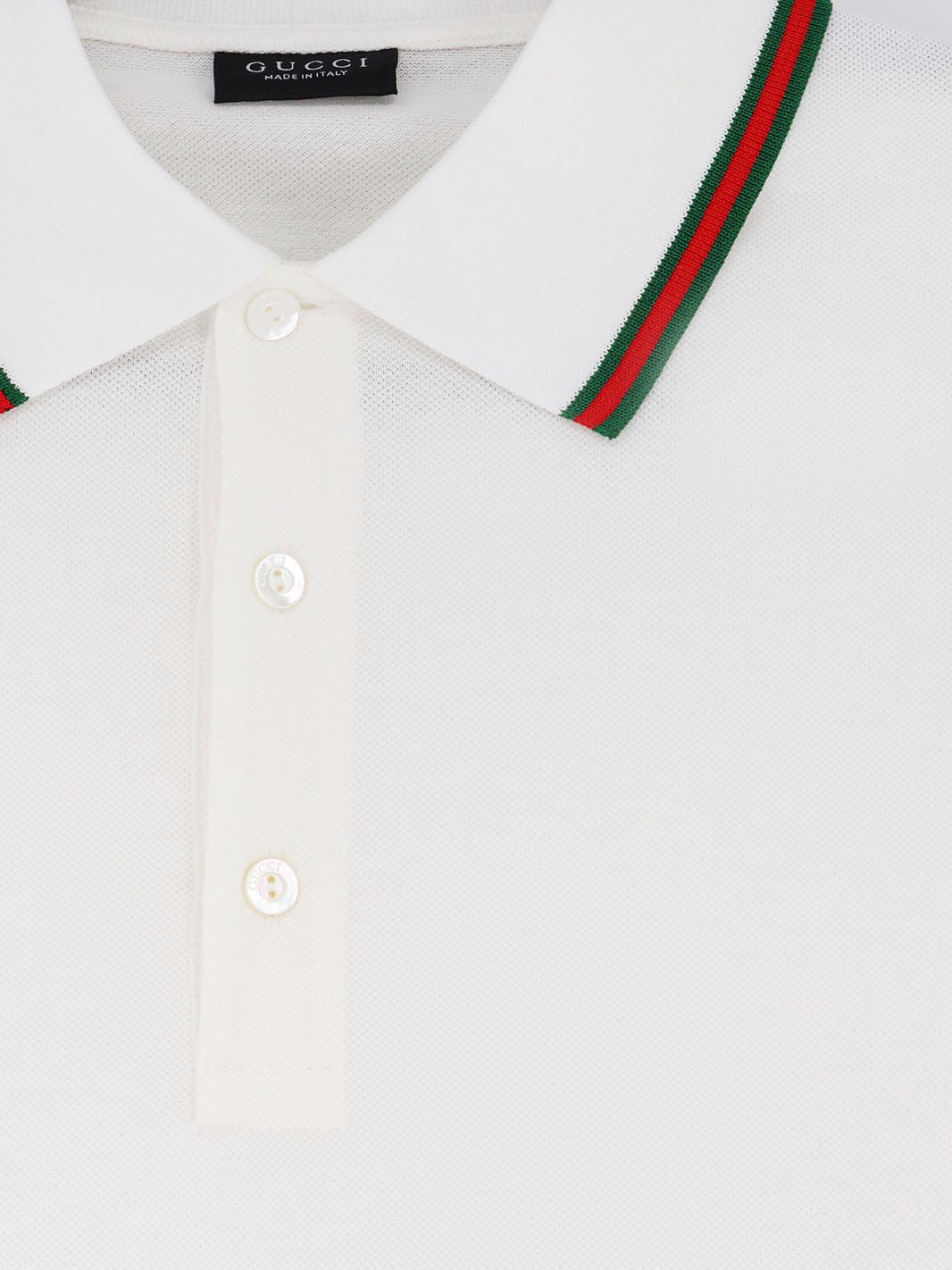 Gucci - Cotton polo shirt with Nastro Web detail on the collar