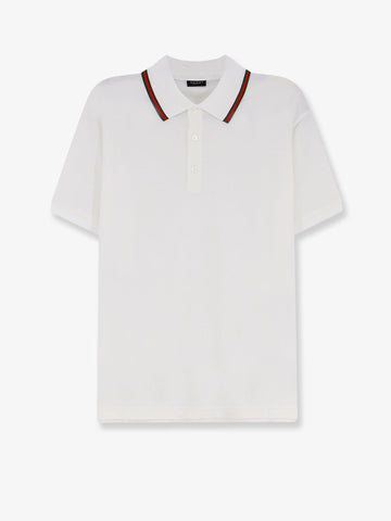 Gucci - Cotton polo shirt with Nastro Web detail on the collar