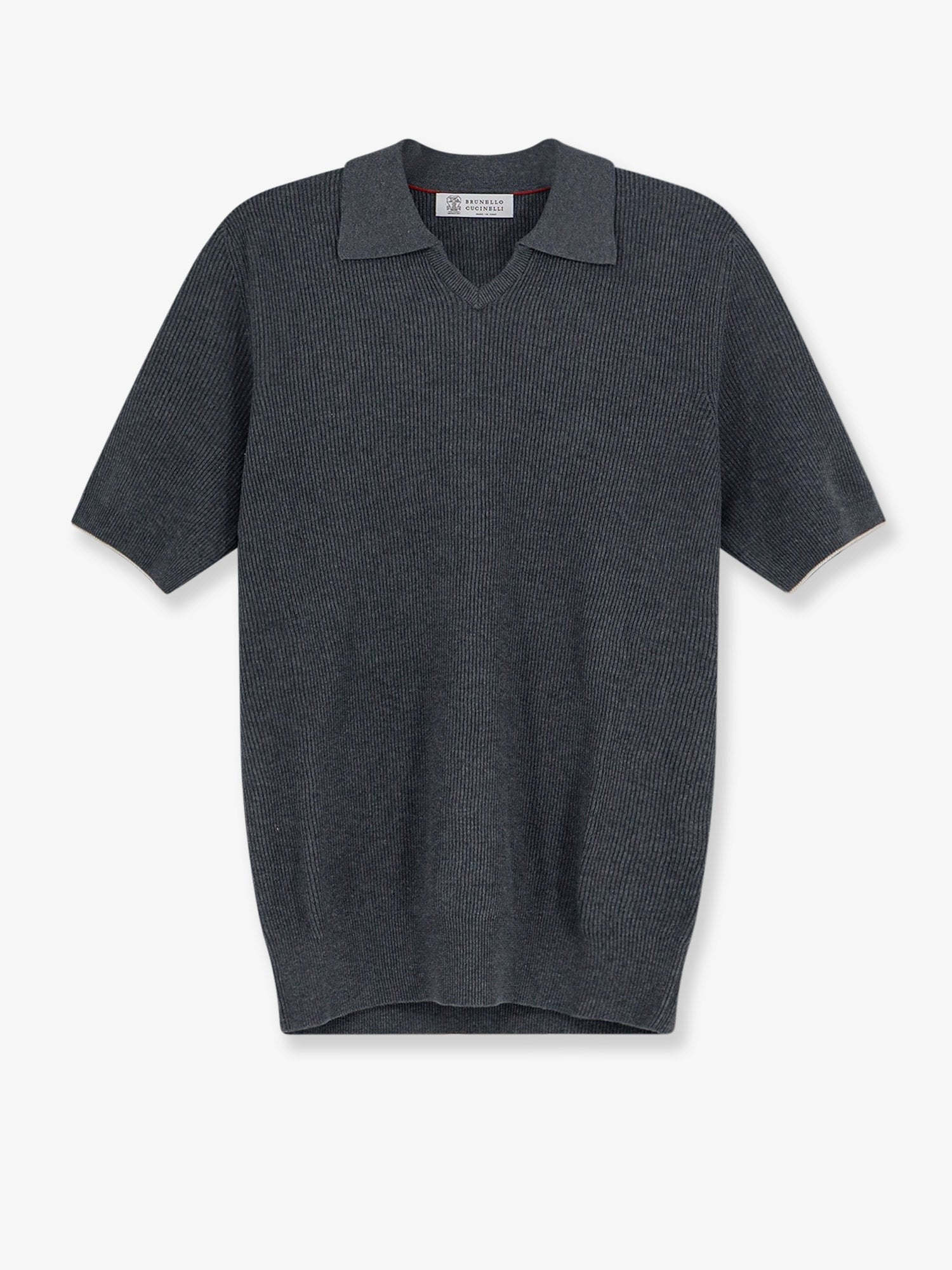 Brunello Cucinelli Brunello Cucinelli - Cotton polo shirt with ribbed knit