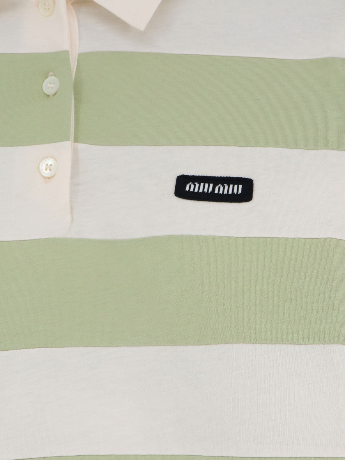 Miu Miu Miu Miu - Cotton polo shirt with striped pattern