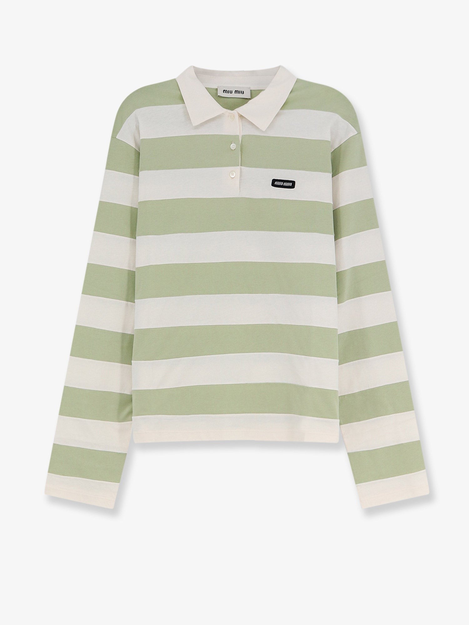 Miu Miu Miu Miu - Cotton polo shirt with striped pattern