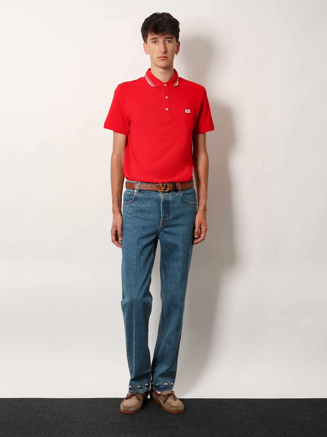 Cotton polo shirt with Vlogo