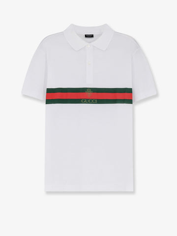 Gucci Gucci - Cotton polo shirt with Web print on the front