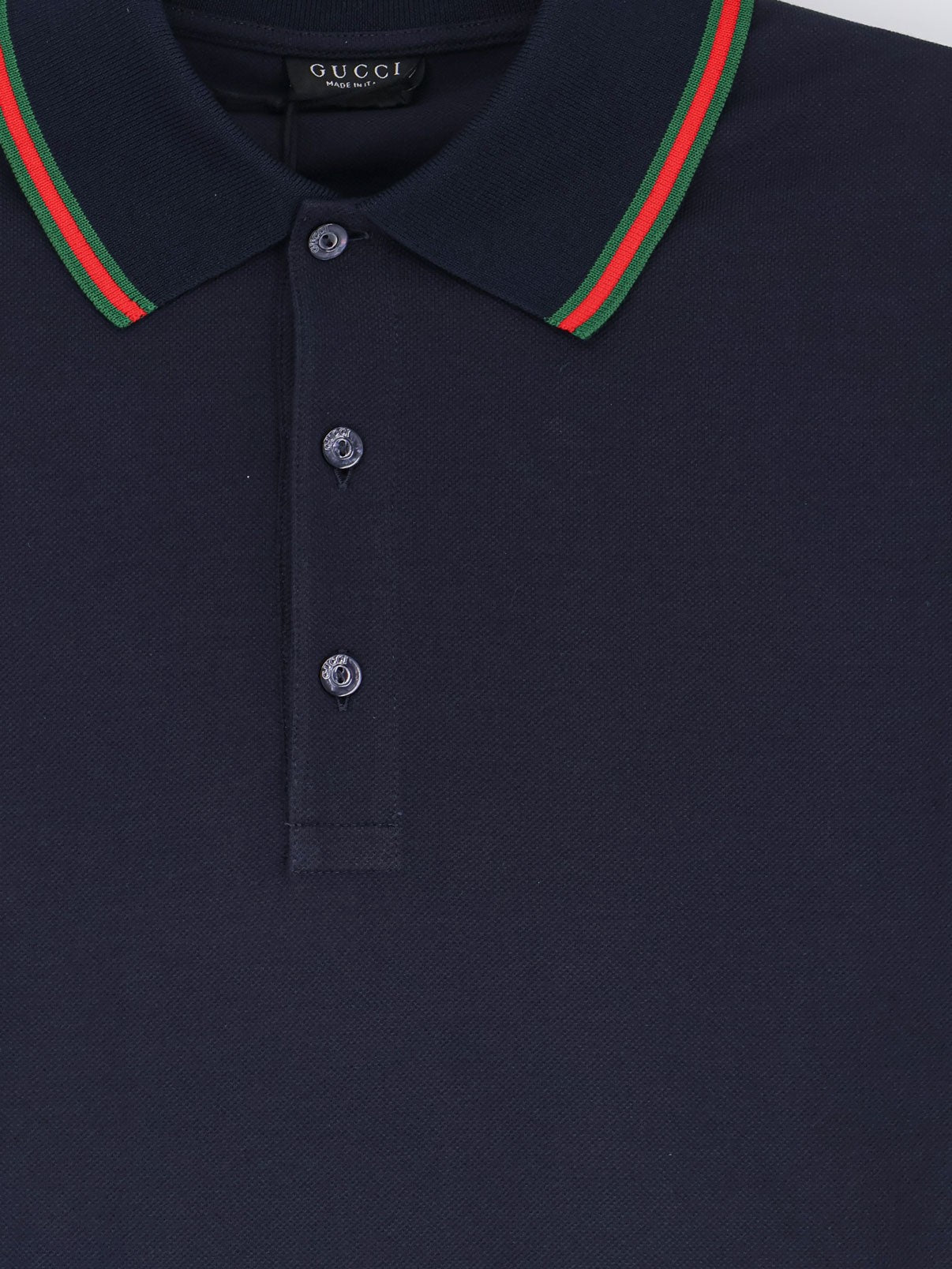 Gucci - Cotton polo with Nastro Web detail on the collar