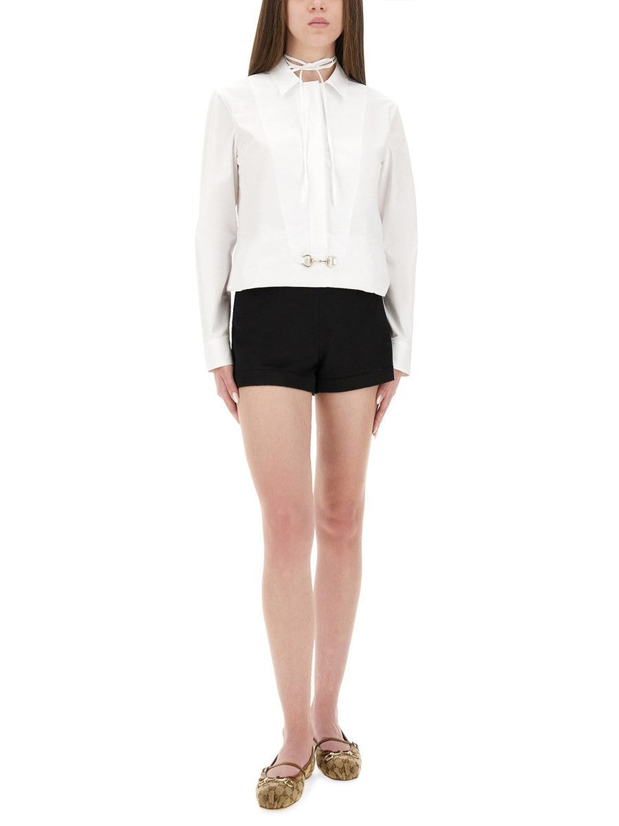 COTTON POPLIN SHIRT WITH CLAMP