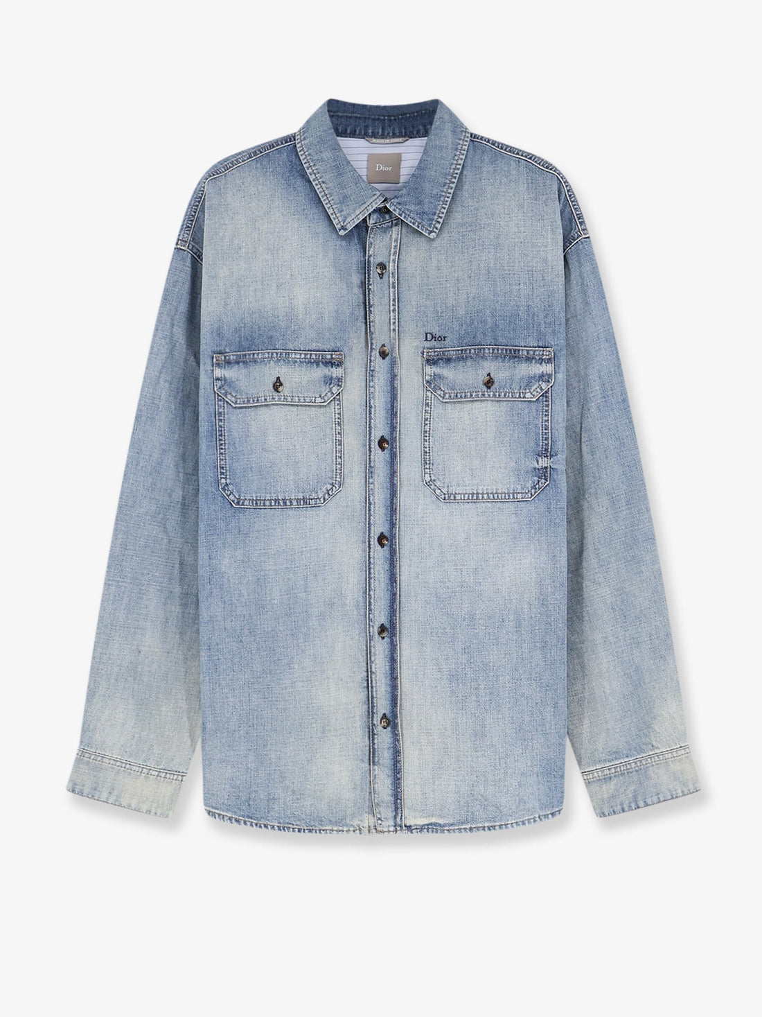 Dior - Cotton shirt jacket with embroidered lettering logo cotton-shirt-jacket-with-embroidered-lettering-logo