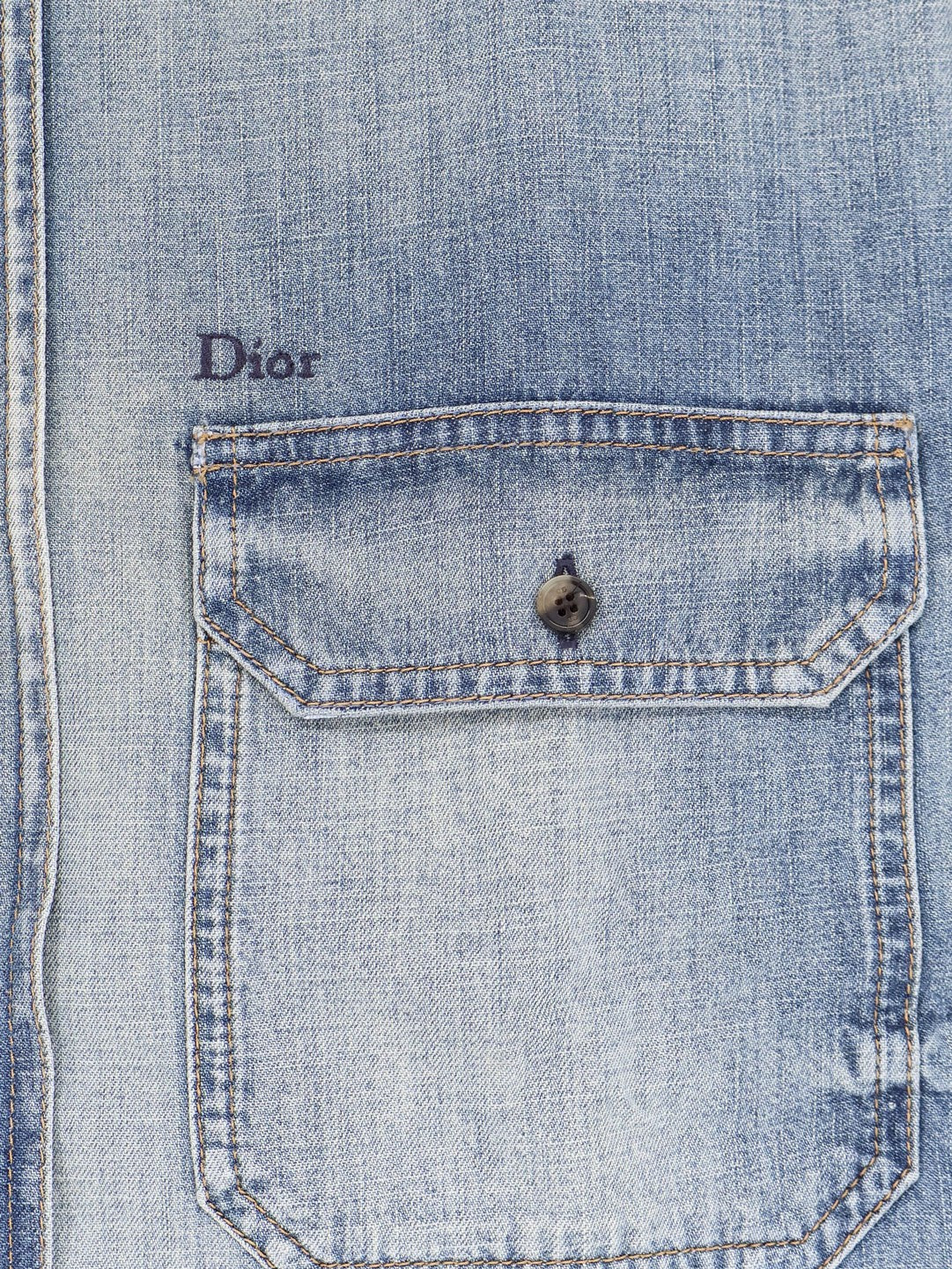 Dior - Cotton shirt jacket with embroidered lettering logo