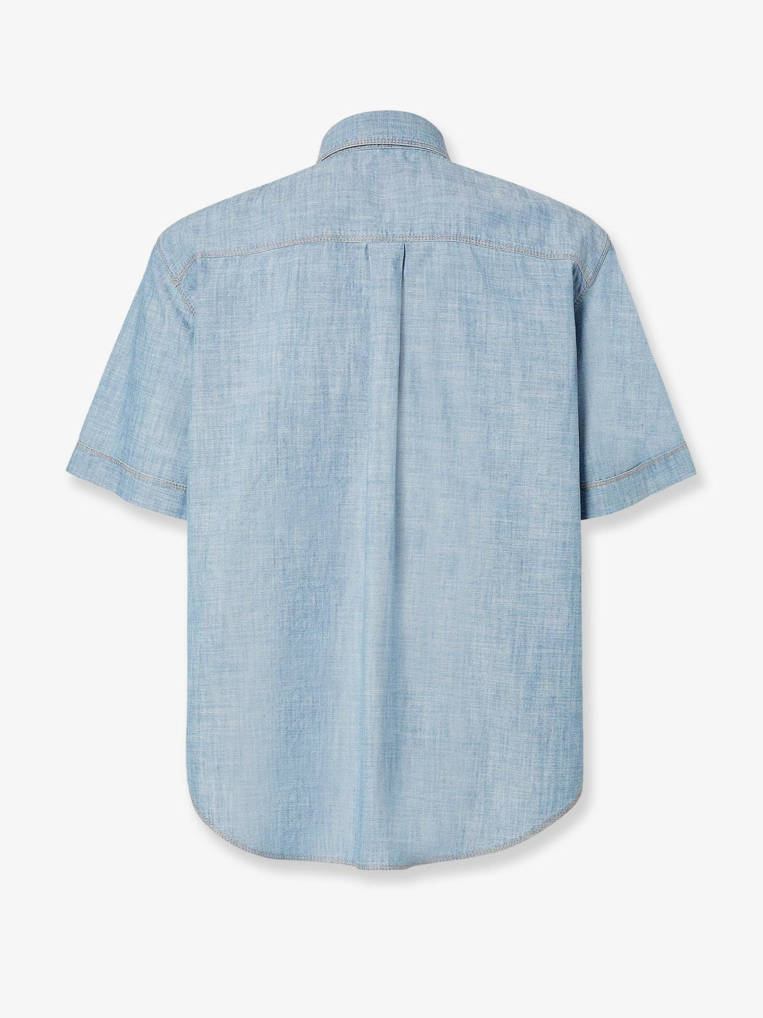 Cotton shirt with denim effect