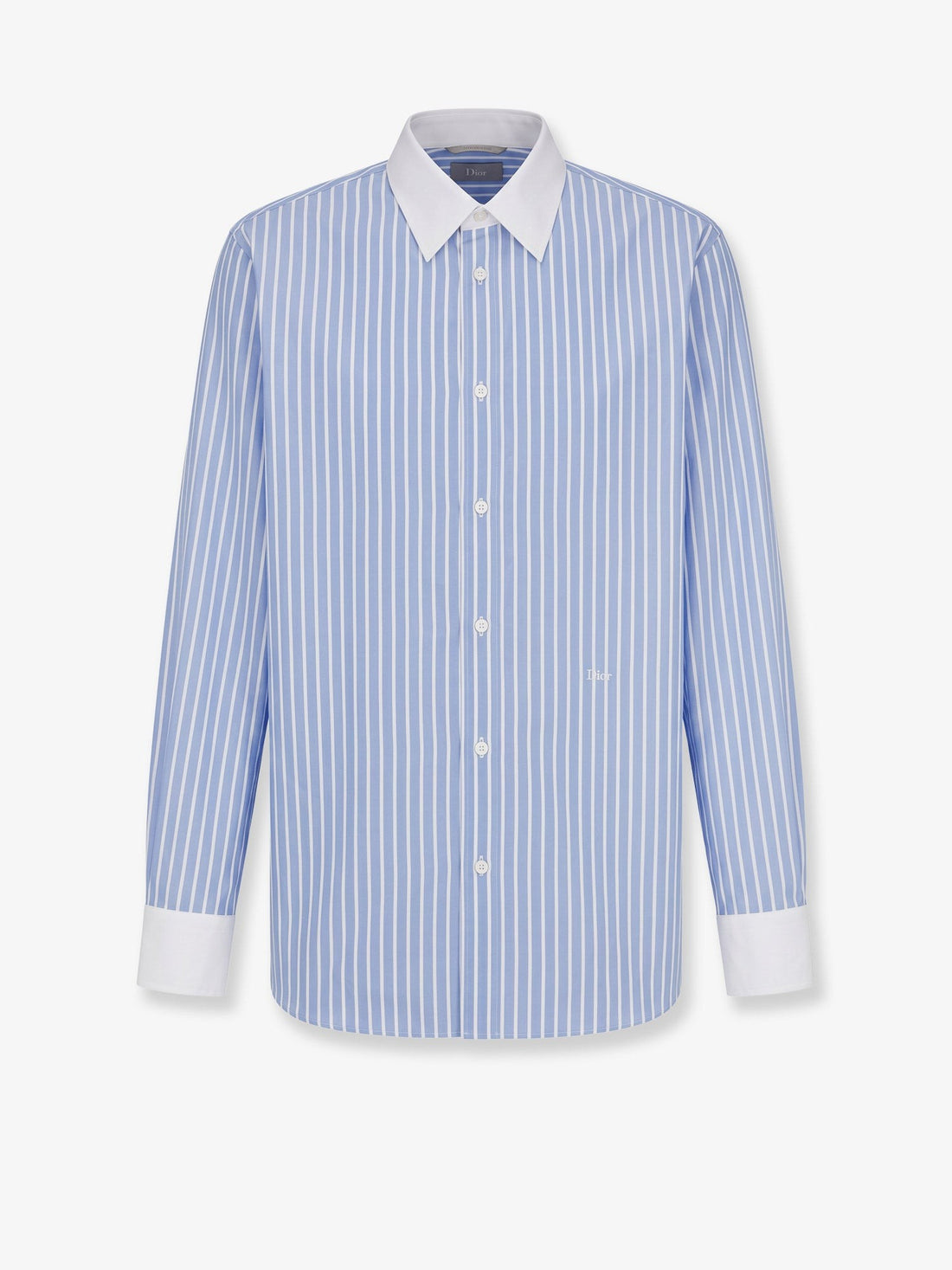 Dior - Cotton shirt with Dior embroidery bleu