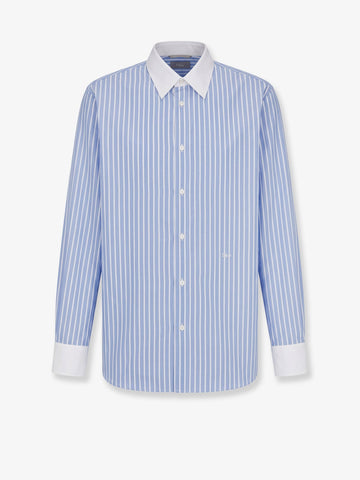 Dior - Cotton shirt with Dior embroidery bleu