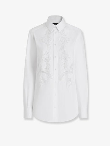 Dolce & Gabbana Cotton shirt with floral embroideries