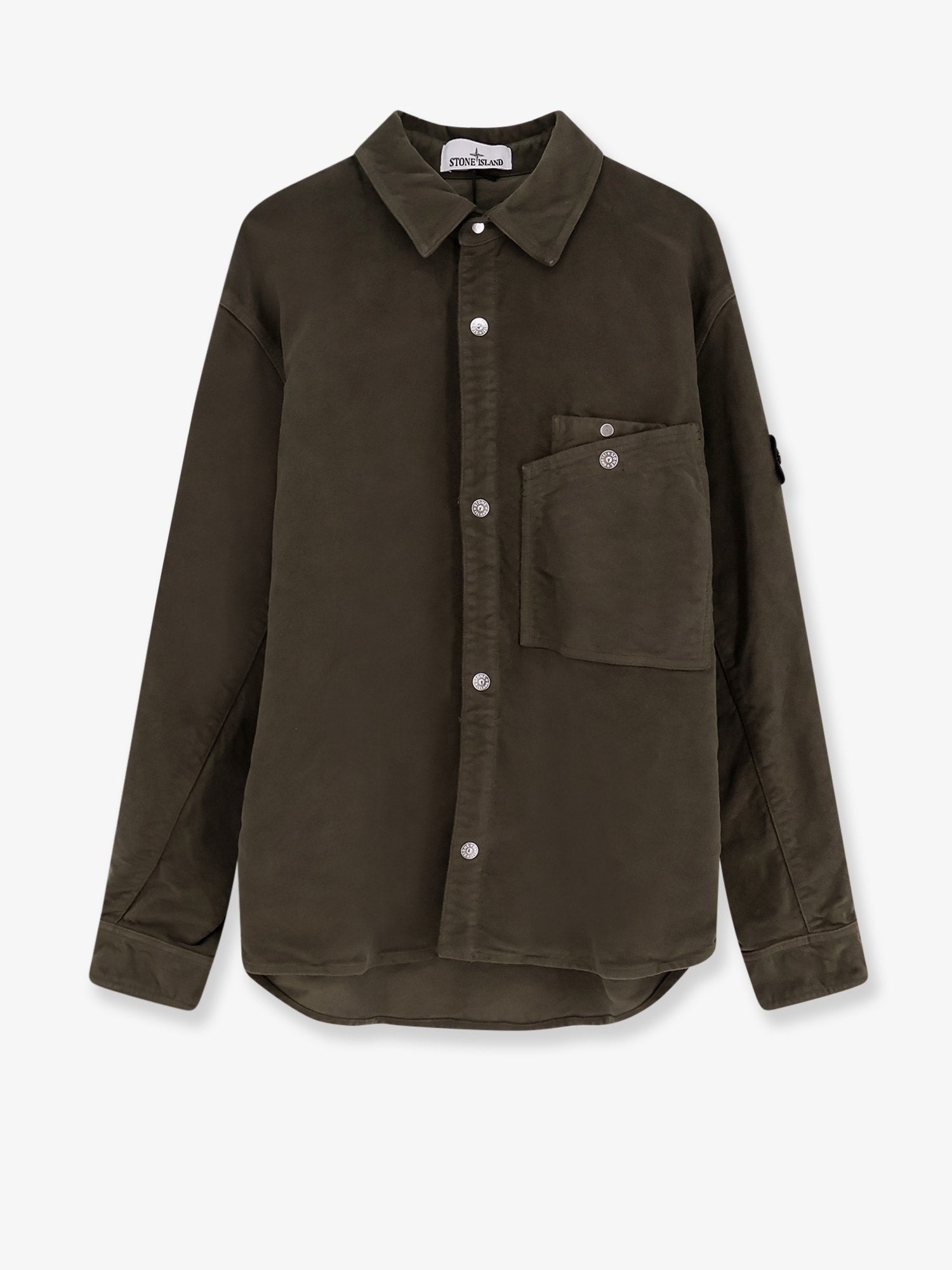 Cotton shirt with iconic logo patch