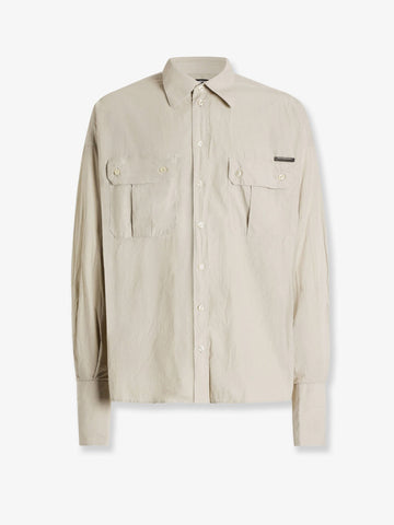 Dolce & Gabbana Cotton shirt with leather logo patch