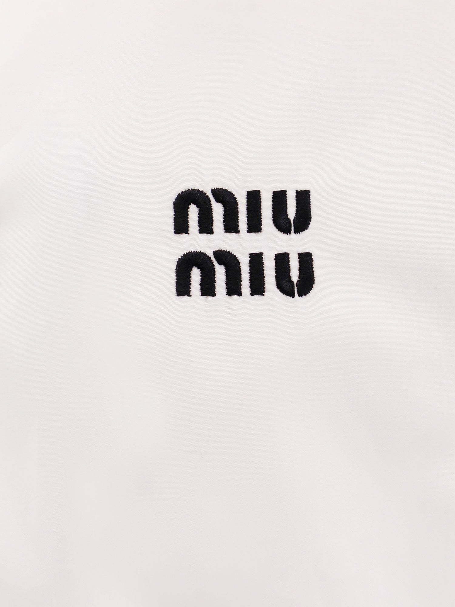 Cotton shirt with Miu Miu embroidery