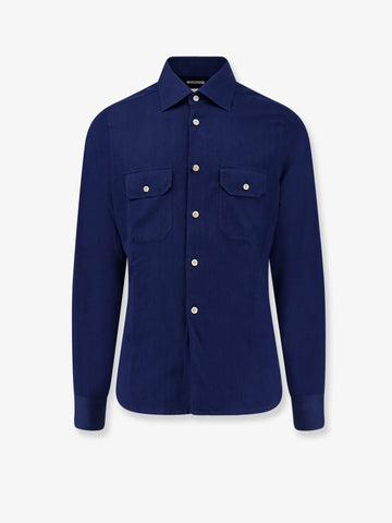 KITON CIRO PAONE Cotton shirt with stitched profiles