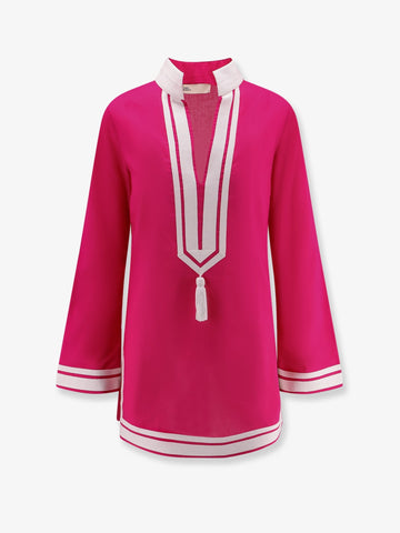 Cotton short dress with contrasting profiles cotton-short-dress-with-contrasting-profiles_ceca76c8-066e-4e08-a052-2c2e74918a62