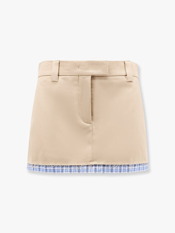 Cotton skirt with check insert on the bottom