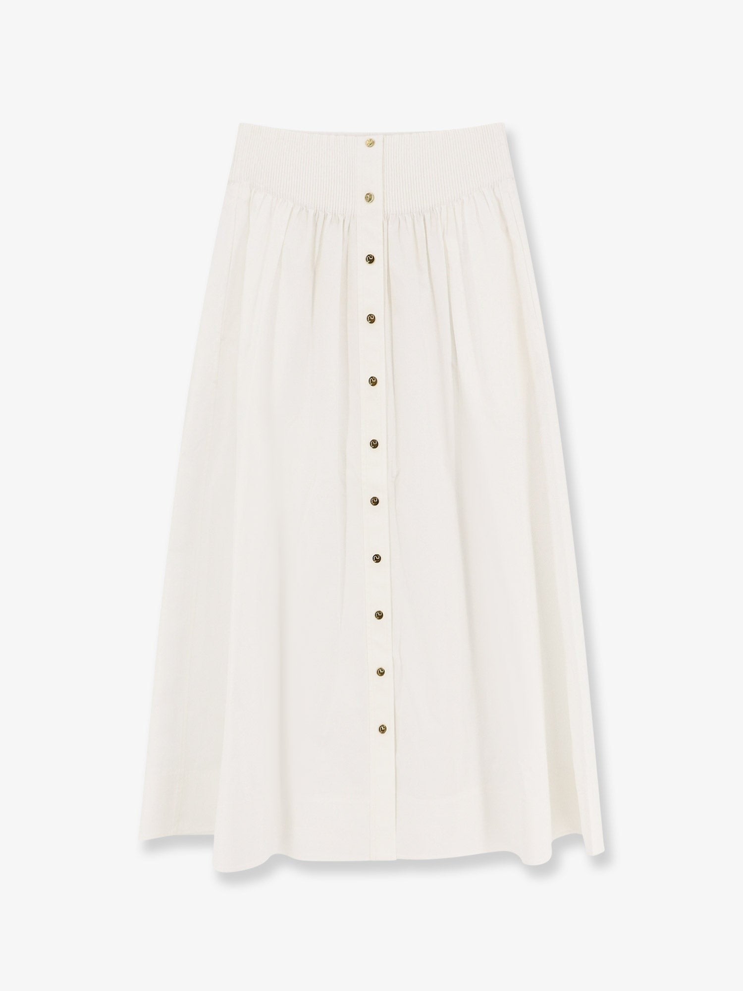 Cotton skirt with logoed buttons