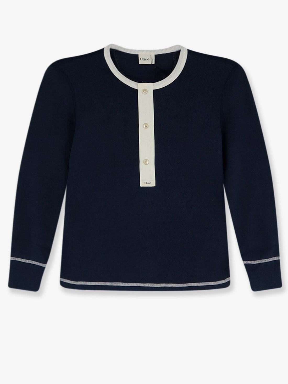 CHLOE' - Cotton sweater with contrasting inserts cotton-sweater-with-contrasting-inserts
