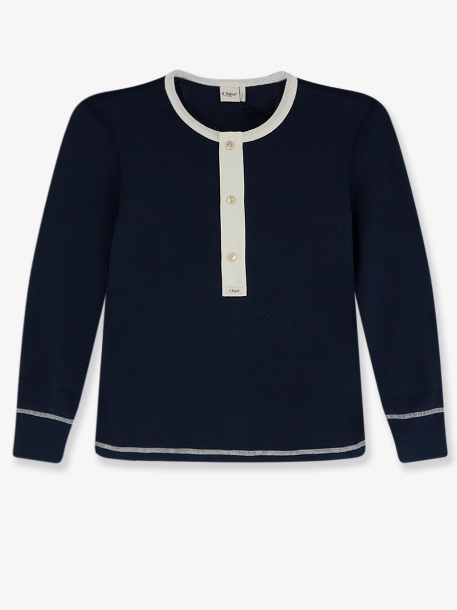 CHLOE' - Cotton sweater with contrasting inserts cotton-sweater-with-contrasting-inserts