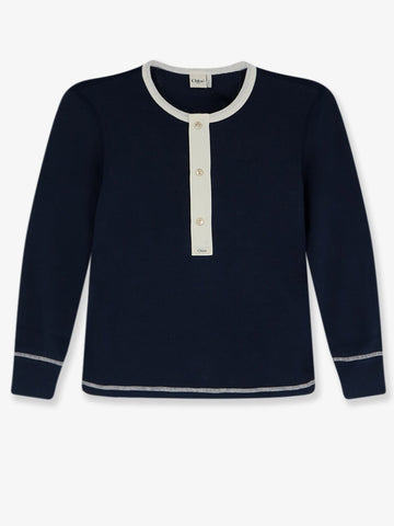 CHLOE' - Cotton sweater with contrasting inserts cotton-sweater-with-contrasting-inserts