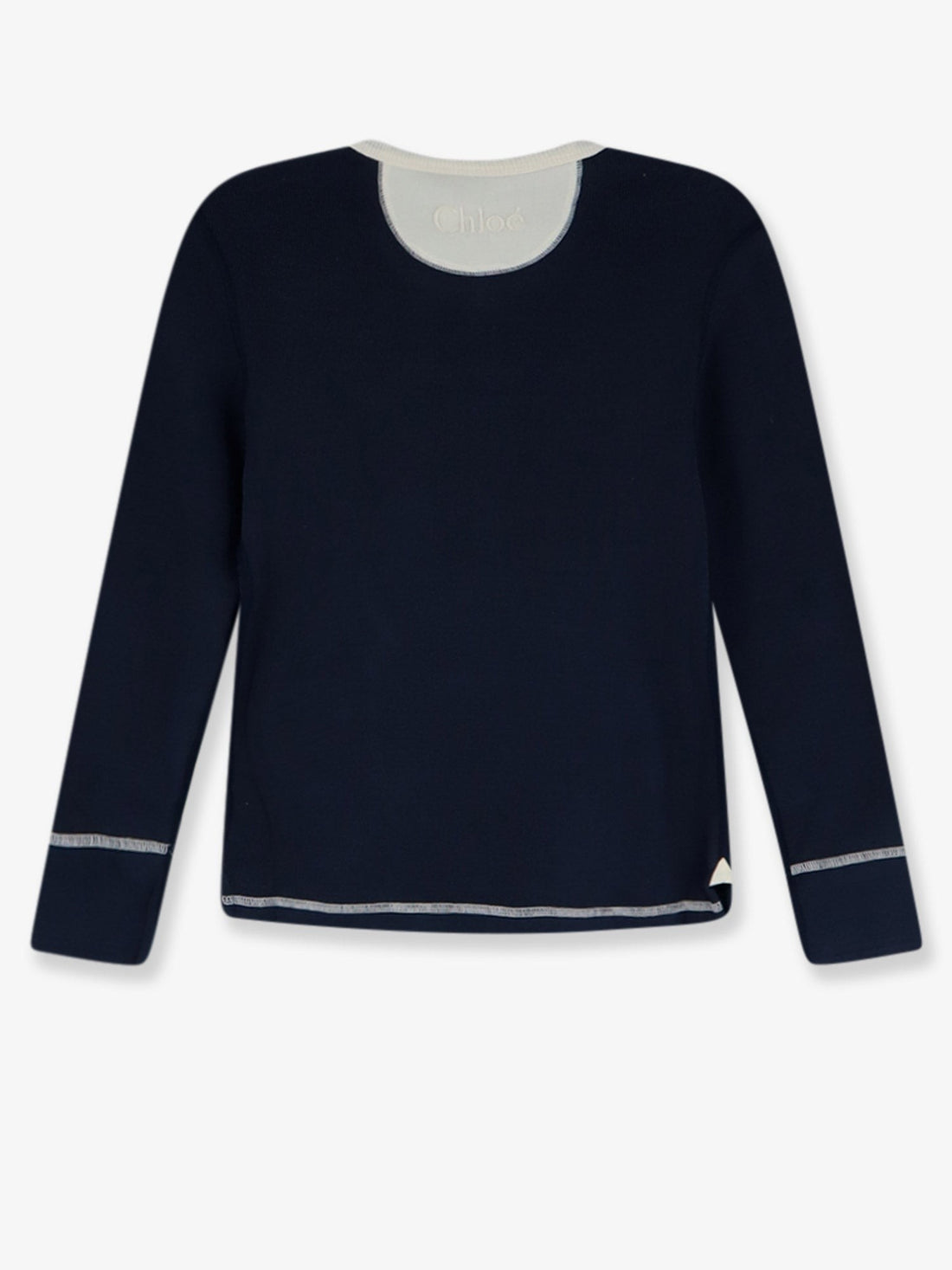 CHLOE' - Cotton sweater with contrasting inserts cotton-sweater-with-contrasting-inserts