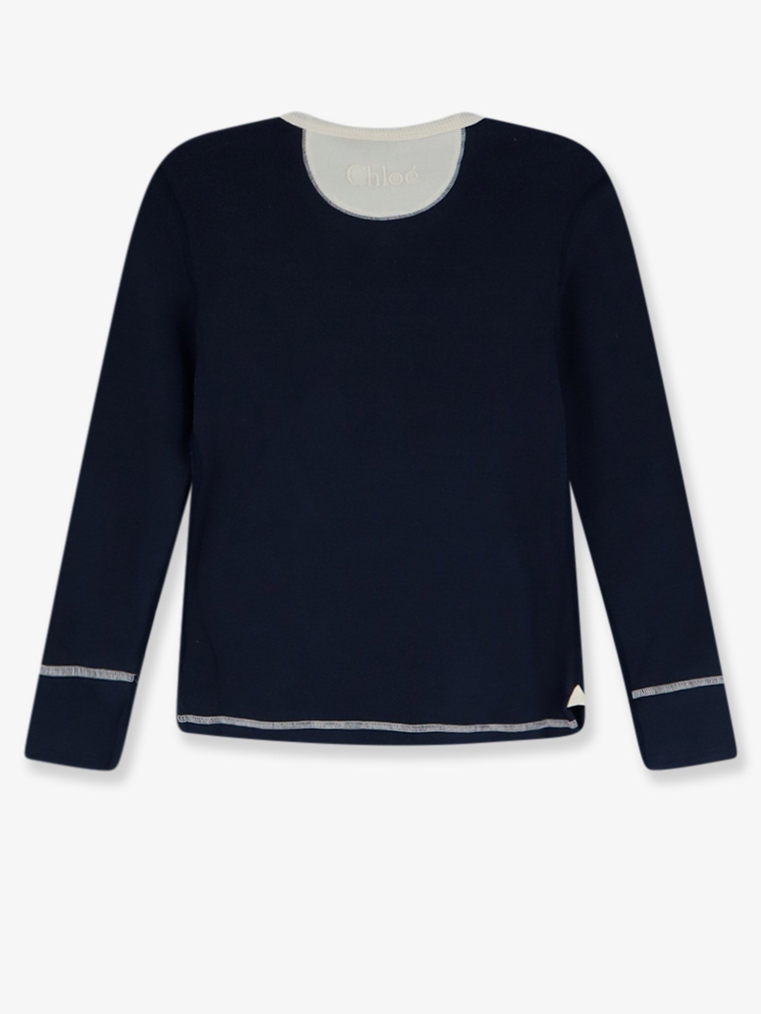 CHLOE' - Cotton sweater with contrasting inserts cotton-sweater-with-contrasting-inserts_673888b0-6e9d-477d-a61b-3de518e4fc0b