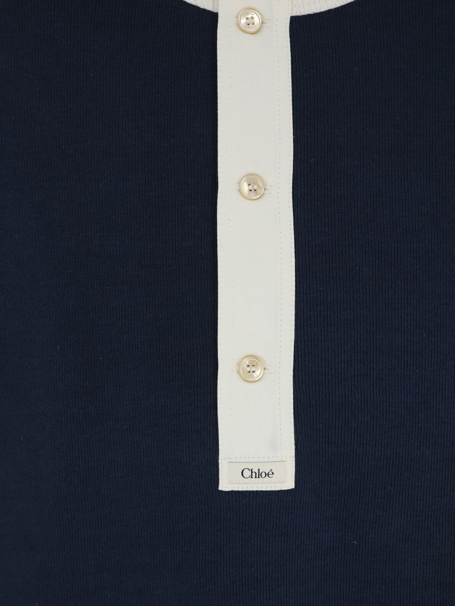 CHLOE' - Cotton sweater with contrasting inserts cotton-sweater-with-contrasting-inserts_db9d33d6-d4e1-437d-a7c1-8095c9c60670
