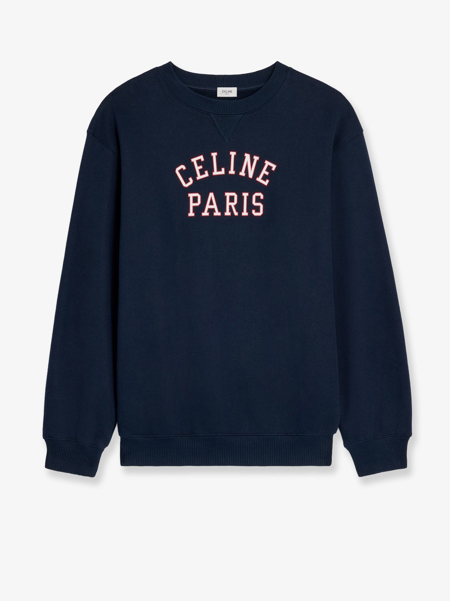 Cotton sweater with front lettering logo