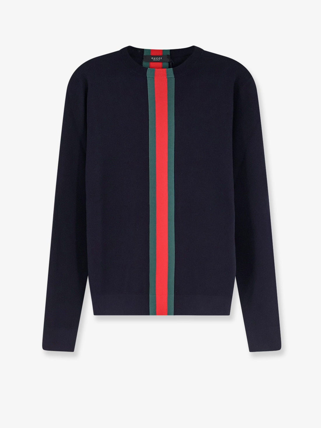 Gucci - Cotton sweater with Nastro Web inlay cotton-sweater-with-nastro-web-inlay