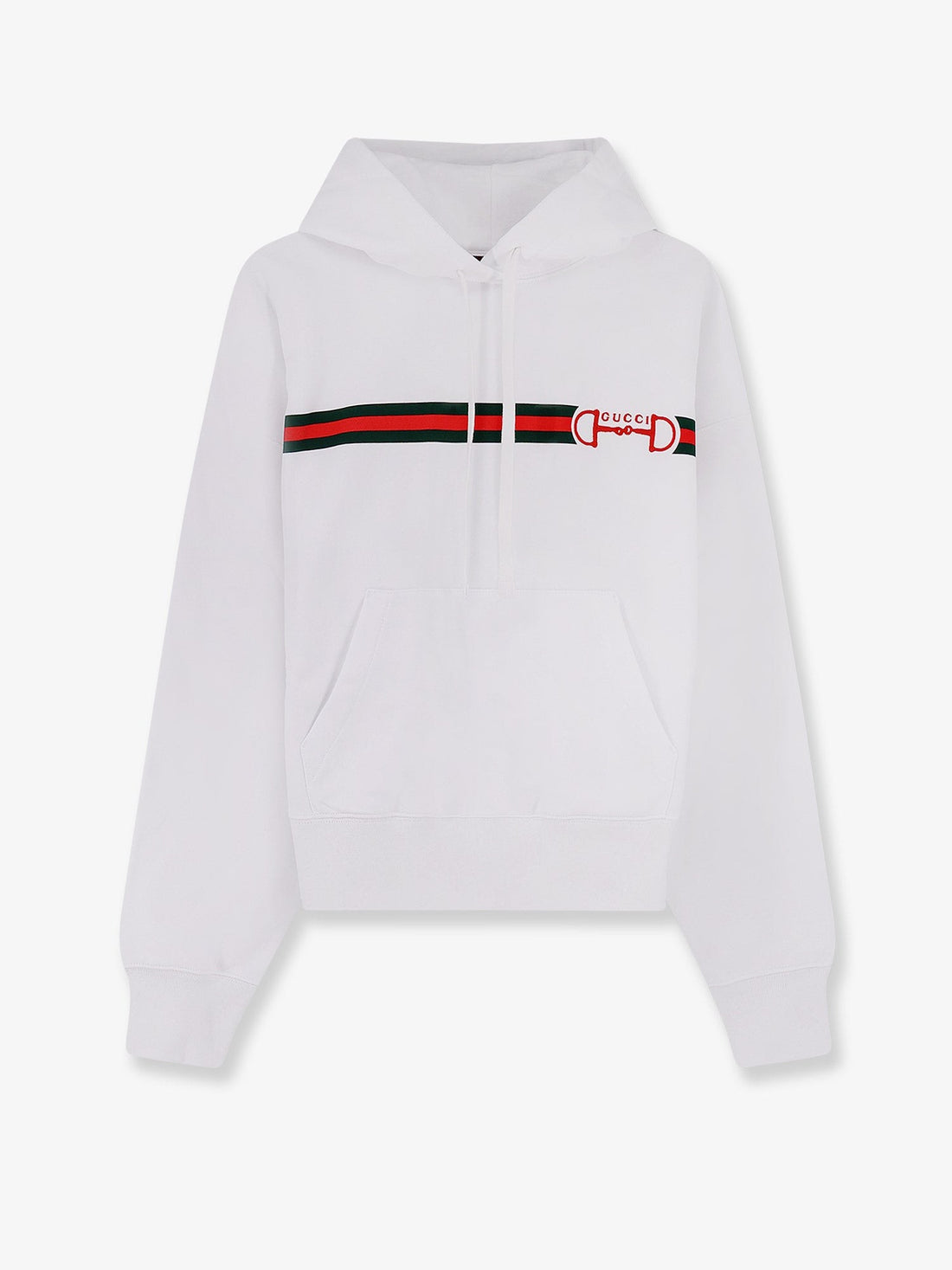 Gucci - 'Morsetto Gucci' embroidery hoodie cotton-sweatshirt-with-embroidered-horsebit-on-the-front