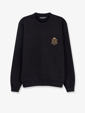 Dolce & Gabbana Cotton sweatshirt with heraldic logo patch