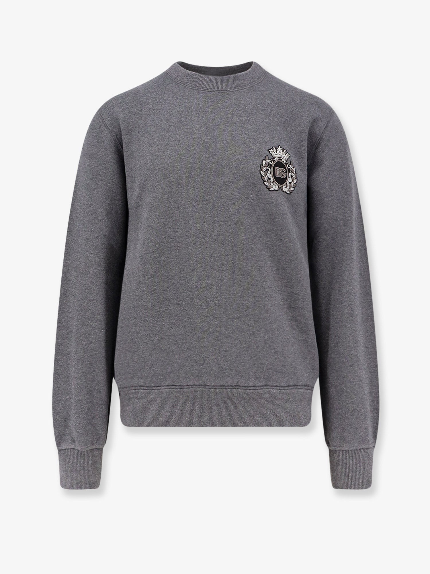 Cotton sweatshirt with logo patch