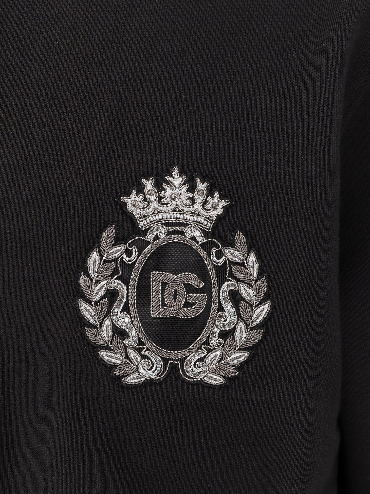 Cotton sweatshirt with logo patch