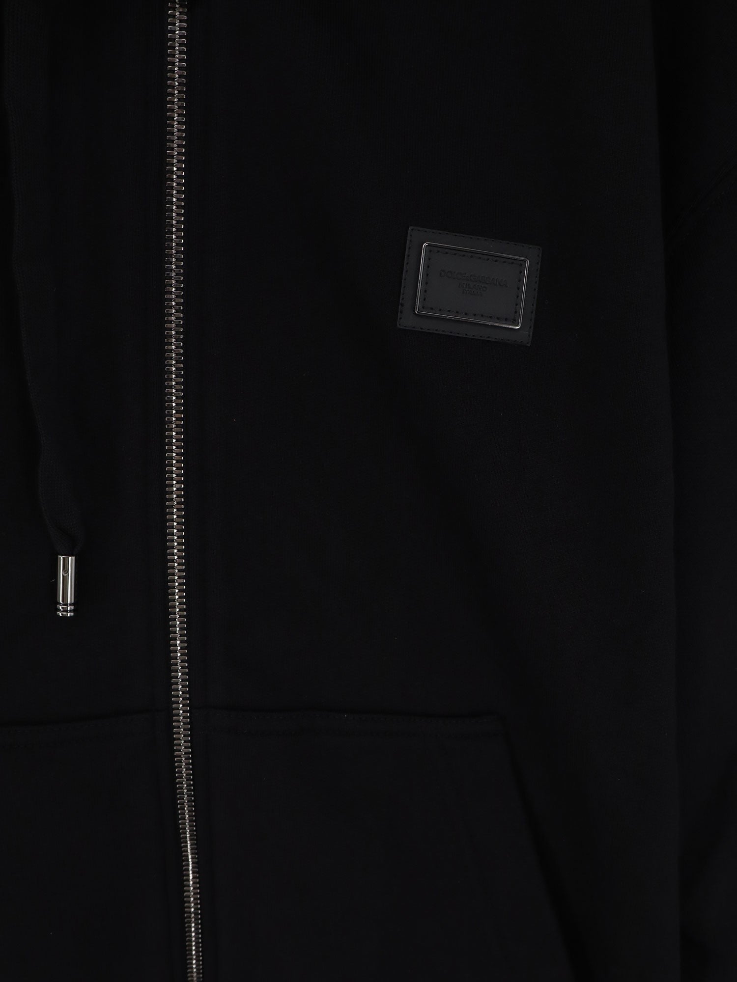 Dolce & Gabbana - Cotton sweatshirt with metal logo patch