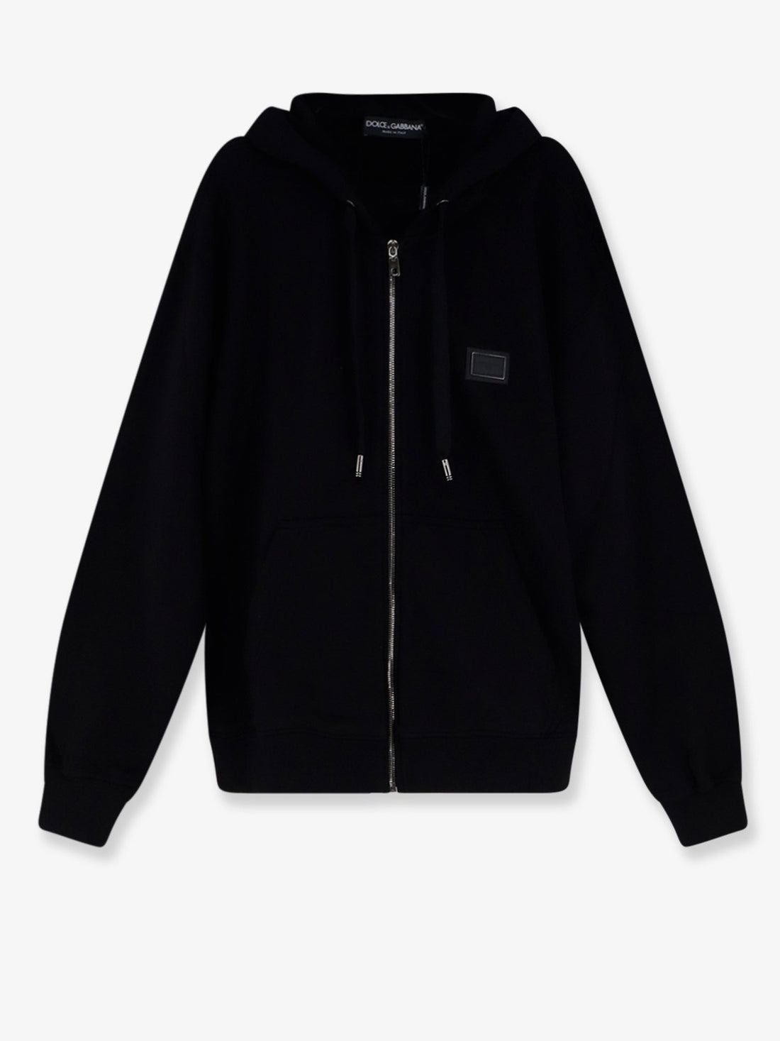 Dolce & Gabbana - Cotton sweatshirt with metal logo patch cotton-sweatshirt-with-metal-logo-patch_bc54f0bd-7e4e-44b7-89e5-af8692d90a41