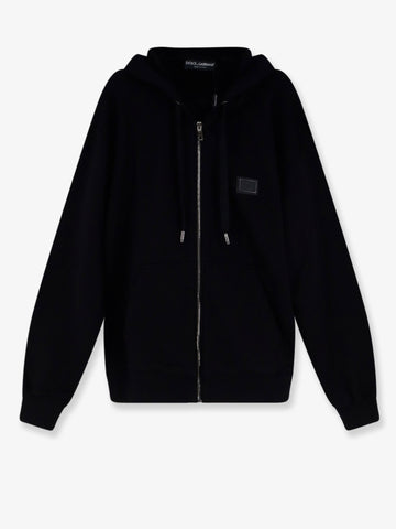 Dolce & Gabbana - Cotton sweatshirt with metal logo patch
