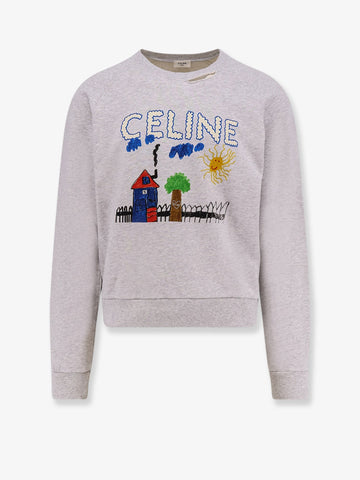 Cotton sweatshirt with multicolor print