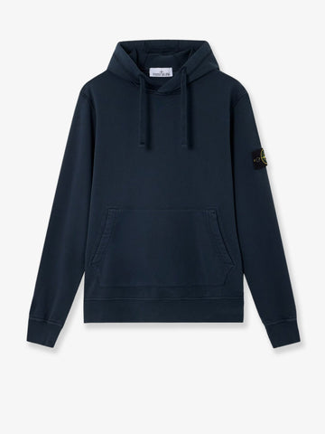 Stone Island - Cotton sweatshirt with side logo patch
