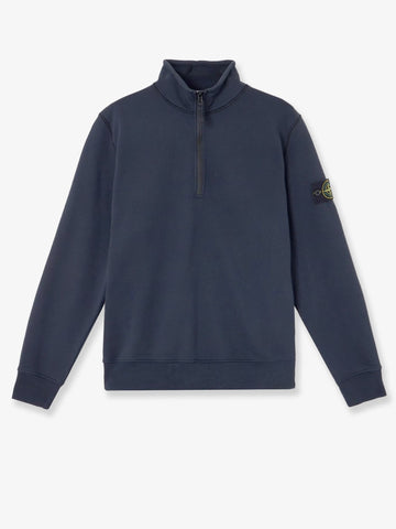 Stone Island - Cotton sweatshirt with side logo patch
