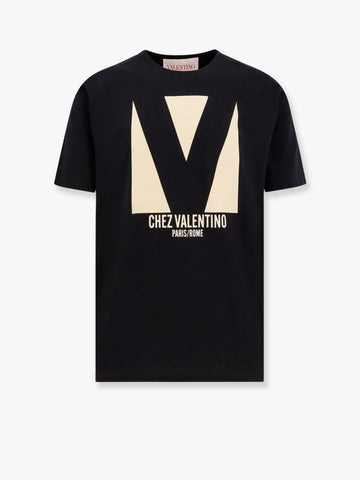 COTTON T-SHIRT WITH "CHEZ VALENTINO" PRINT