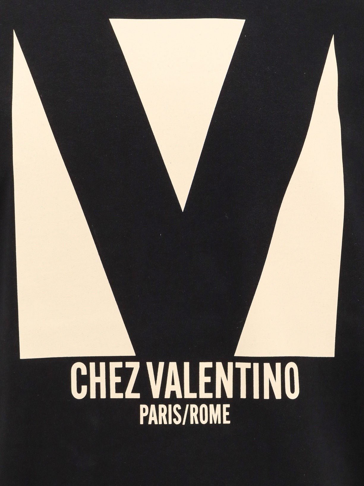 COTTON T-SHIRT WITH "CHEZ VALENTINO" PRINT