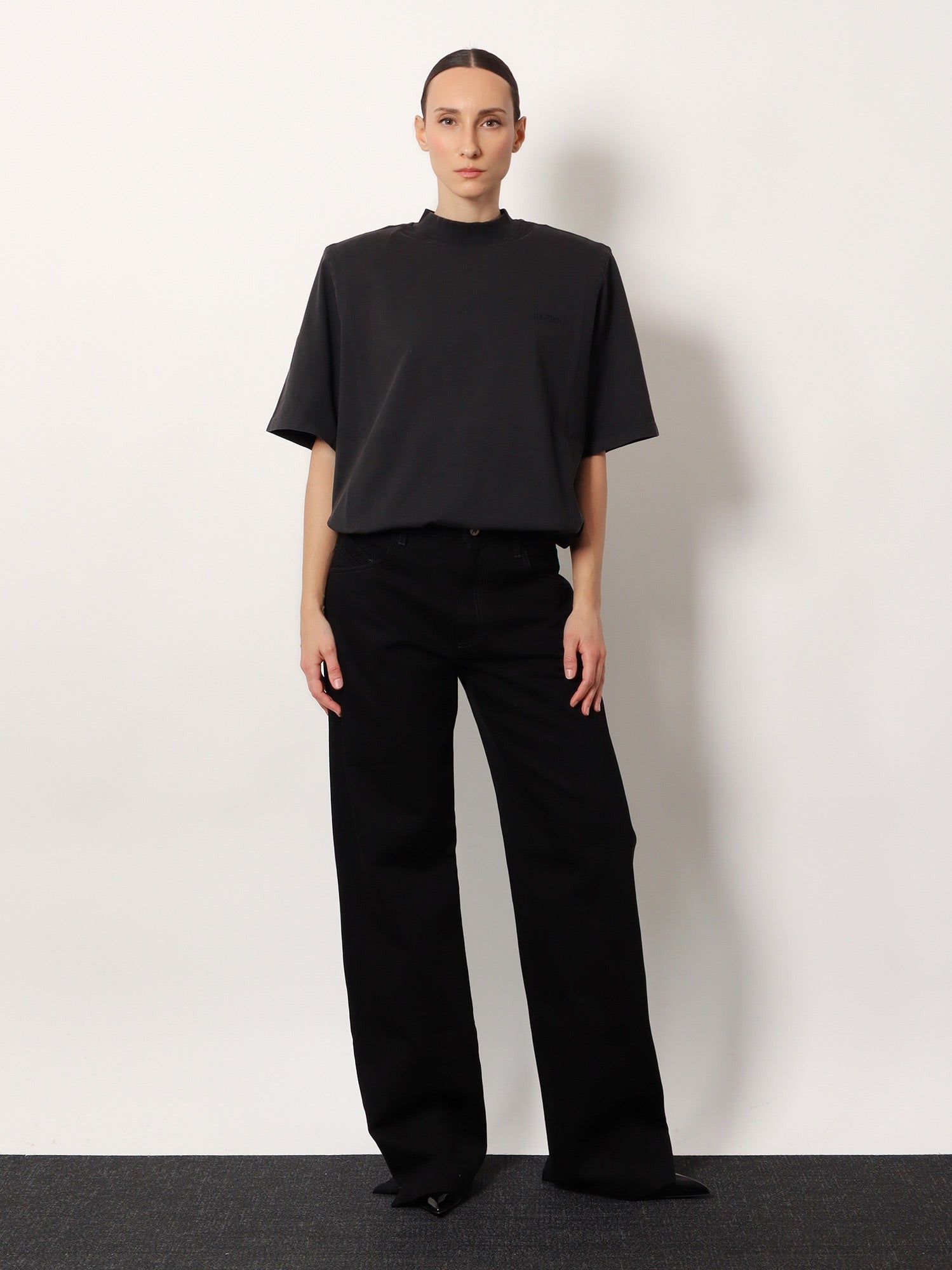 The Attico - Cotton t-shirt with embroidered logo on the front