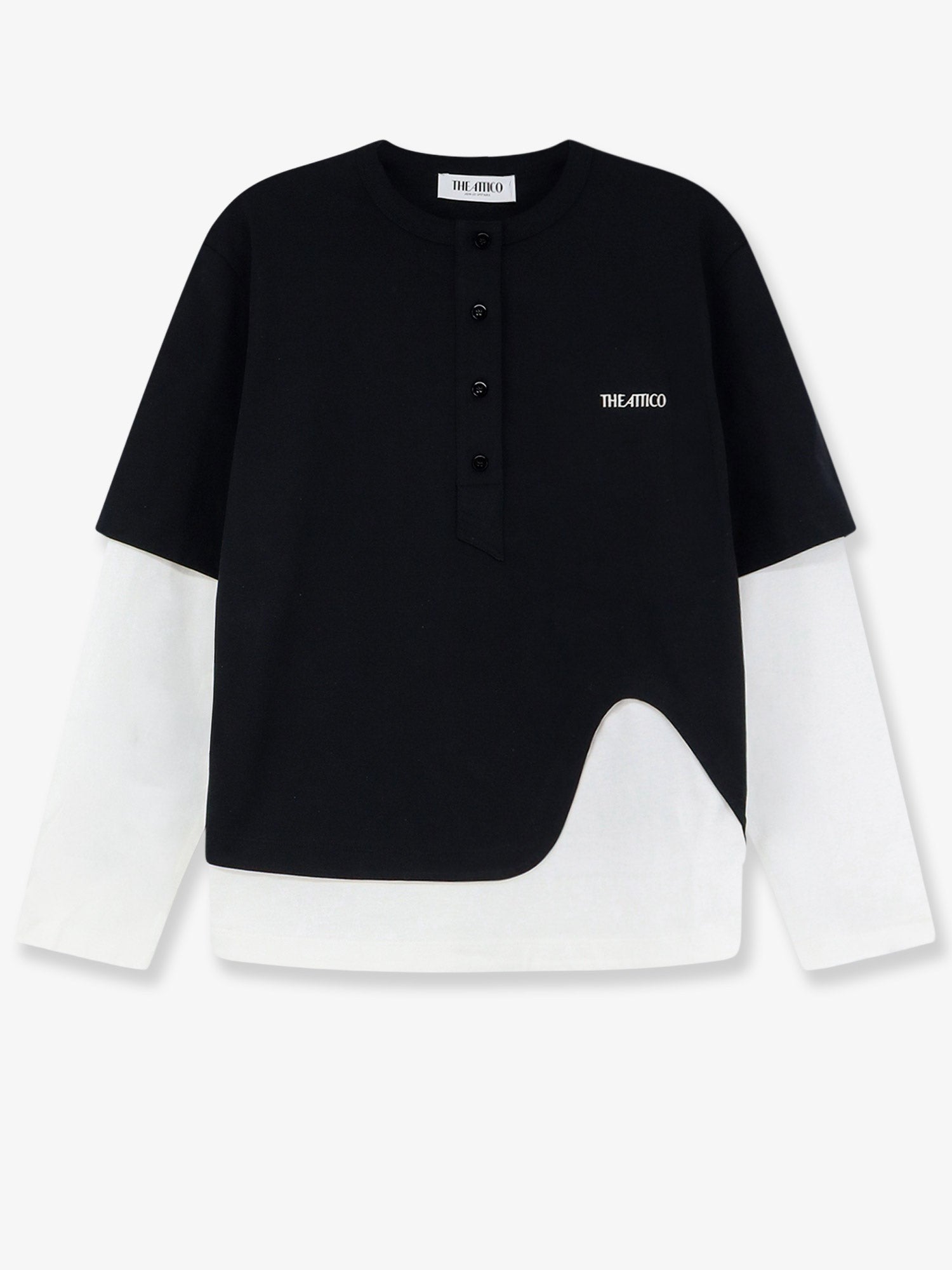 The Attico - Cotton T-shirt with embroidered logo on the front