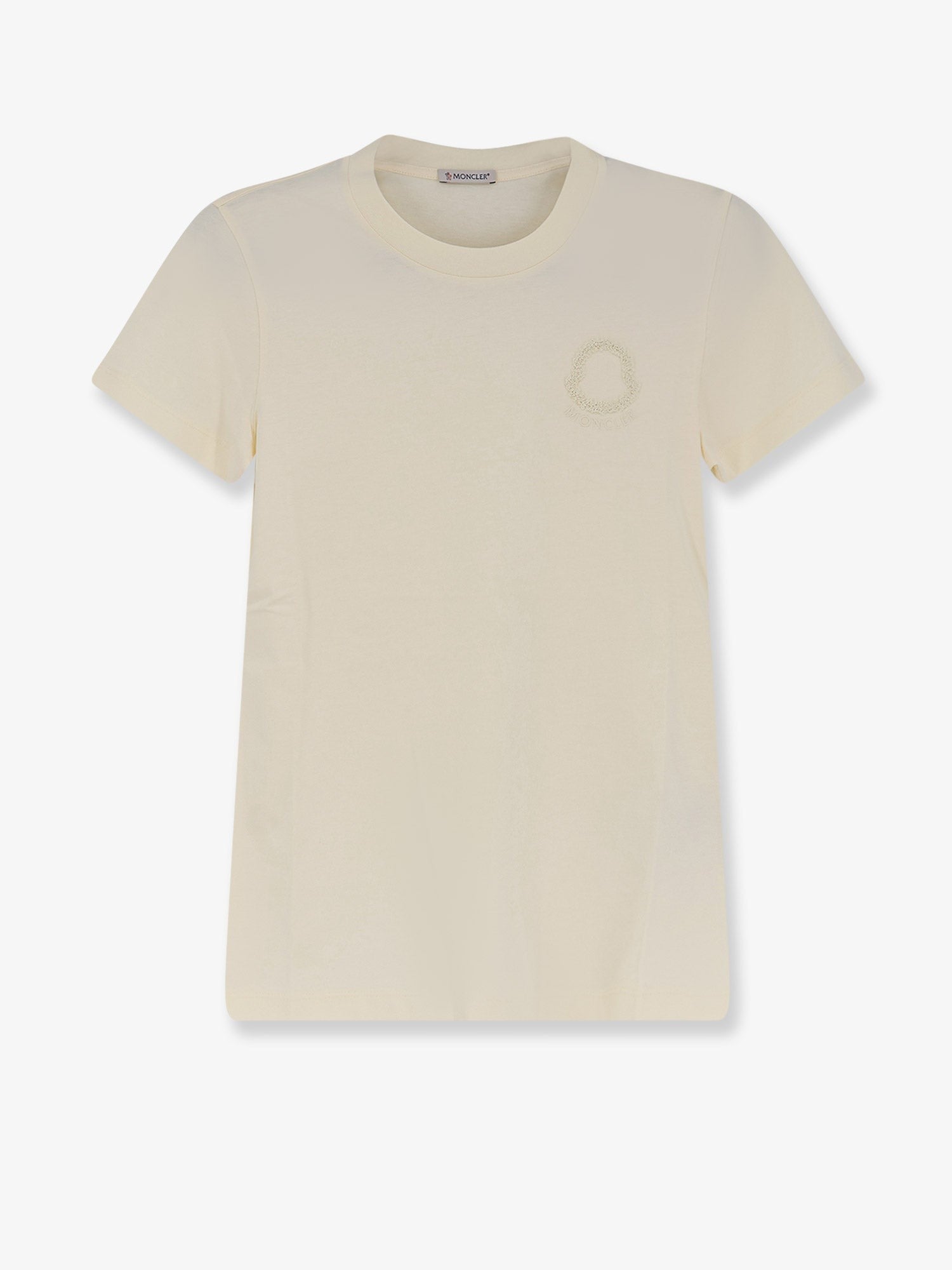 Moncler Cotton T-shirt with flocked logo on the front